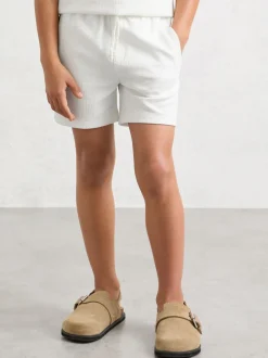 Reiss Blanc - Short gaufré Tavola à cordon de serrage New