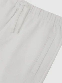 Reiss Blanc - Short gaufré Tavola à cordon de serrage New