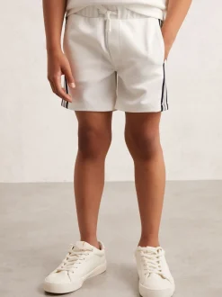 Reiss Blanc - Short Terry texturé à bandes latérales Hot