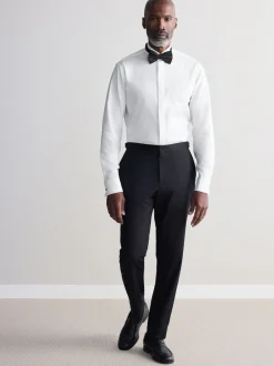 Next Blanc - Signature Coton égyptien Chemises et cravates Nœud de soie