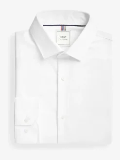 Next Blanc - Skinny Fit (Skinny Fit) - Chemise élégante texturée facile d’entretien à poignets simples