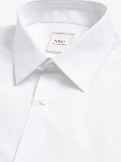 Next Blanc - Slim Fit (Slim Fit) - Chemise intelligente à double poignet facile d’entretien Online