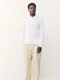 Next Blanc - Slim Fit (Slim Fit) - Polo à manches longues en piqué Hot