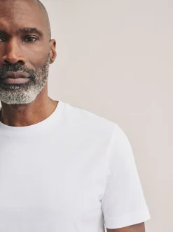 Next Blanc - Slim Fit (Slim Fit) - T-shirt à col ras du cou en coton Signature SUPIMA® Sale