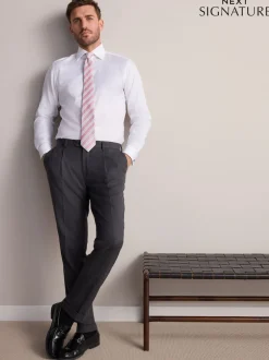 Next Blanc - Slim Fit (Slim Fit) - Chemise élégante Signature 100% coton texturée Sale