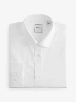 Next Blanc - Slim Fit (Slim Fit) - Lot de 3 chemises élégantes faciles d’entretien à manchette simple Clearance