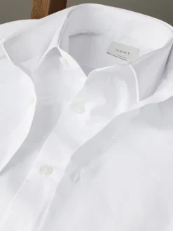 Next Blanc - Slim Fit (Slim Fit) - Lot de 2 chemises élégantes à manches courtes facile d’entretien Discount