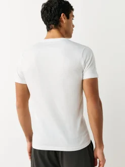 Next Blanc - Slim Fit (Slim Fit) - T-shirts de superposition en coton 100 %, lot de 5 Outlet