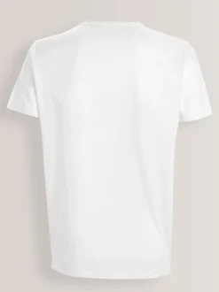 Next Blanc - Slim Fit (Slim Fit) - T-shirts de superposition en coton 100 %, lot de 5 Outlet