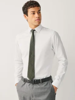 Next Blanc - Slim Fit (Slim Fit) - Chemise Signature texturée à manches longues Hot
