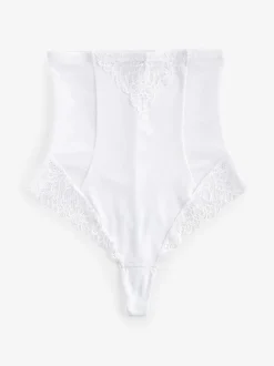 Next Blanc - Slips gainants fermes pour le contrôle du ventre Super Taille haute Thong Clearance