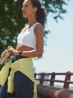 Next Blanc - Soutien-gorge B-GG Active Sports Impact élevé Dry Tech zippé sur le devant Clearance