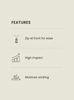 Next Blanc - Soutien-gorge B-GG Active Sports Impact élevé Dry Tech zippé sur le devant Clearance