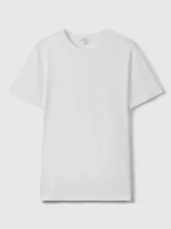 Reiss - T-shirt à col ras du cou en coton Bless Blanc Clearance