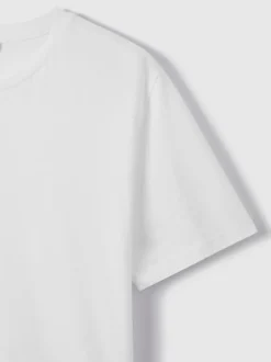 Reiss - T-shirt à col ras du cou en coton Bless Blanc Clearance