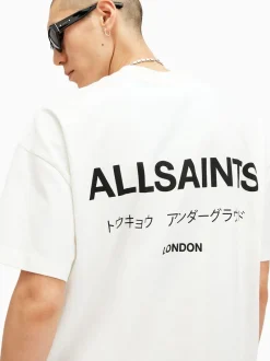 All Saints - T-shirt AllSaints Underground oversize en coton à col rond Blanc Best