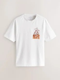 Next Blanc - T-shirt imprimé graphique Yellowstone Outlet