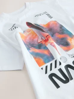 Next Blanc - T-shirt NASA à manches courtes (3-16ans) Clearance