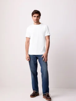 Next Blanc - T-shirt ras du cou côtelé à manches courtes Hot