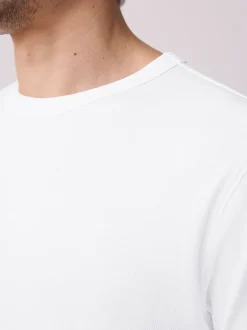 Next Blanc - T-shirt ras du cou côtelé à manches courtes Hot