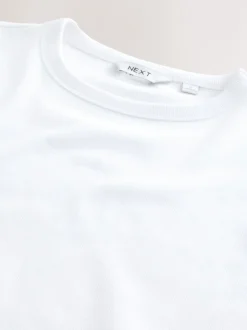 Next Blanc - T-shirt ras du cou côtelé à manches courtes Hot