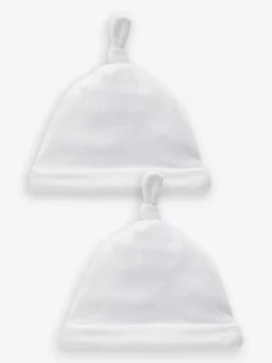 Next Blanc - Velour Bébé Cravate Top Chapeaux 2 Lot (0-12mois) Clearance