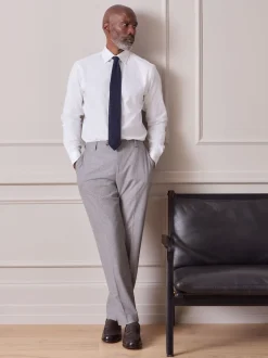 Next Blanc avec liseré - Slim Fit (Slim Fit) - Chemise Signature texturée à manches longues Hot