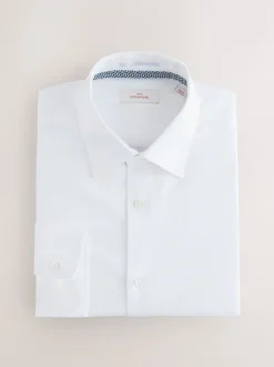 Next Blanc avec liseré - Slim Fit (Slim Fit) - Chemise Signature texturée à manches longues Hot