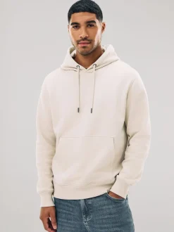 Next - Ajustement régulier - Sweat-shirt à capuche en jersey riche en coton épais Blanc écru Best