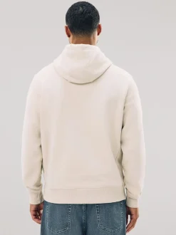 Next - Ajustement régulier - Sweat-shirt à capuche en jersey riche en coton épais Blanc écru Best