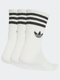 adidas originals - Col rond - 3-Rayures Chaussettes Col rond 3 paires Blanc écru Clearance