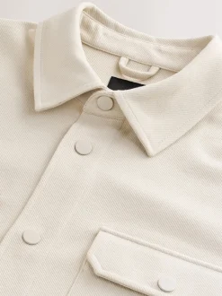 Next - Veste-chemise en jersey sergé à boutons-pression Blanc écru Sale