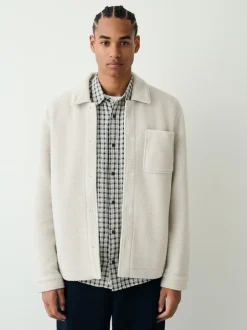 Next Blanc écru - Veste-chemise en polaire New