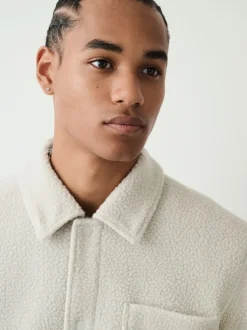 Next Blanc écru - Veste-chemise en polaire New