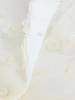 Next Blanc 3D fleurs - Robe d'occasion pour bébé (0mths-2yrs) Online