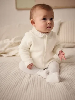 Next Blanc en maille - Cardigan Bébé Best