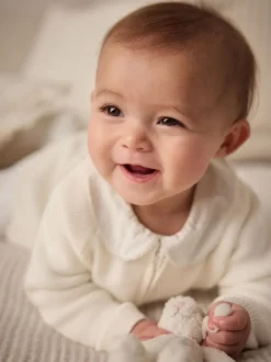 Next Blanc en maille - Cardigan Bébé Best