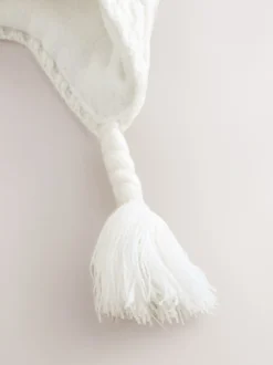 Next Blanc en maille - Chapeau de trappeur à double pompon en pointelle pour bébé (0mois2ans) Online