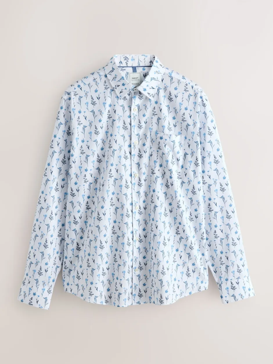 Next - Chemise à manches longues Blanc et bleu à fleurs Best