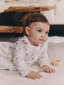 Next Blanc fée - Haut à manches longues à volants et leggings BÉBÉ 2 pièce Ensemble (0mois-2ans) New