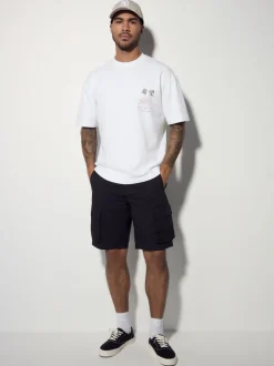 Next - Coupe ample - T-shirt épais à imprimé graphique Blanc Japon Hot