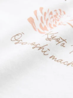 Next - Coupe ample - T-shirt épais à imprimé graphique Blanc Japon Hot