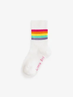 Little Bird by Jools Oliver Blanc Pastel - Lot de 3 paires de chaussettes à tube Little Bird de Jools Oliver rayées Outlet