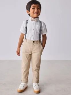 Baker by Ted Baker - Ensemble : Chemise, Pantalons et Bretelles Blanc/ Pierre Clearance