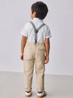 Baker by Ted Baker - Ensemble : Chemise, Pantalons et Bretelles Blanc/ Pierre Clearance