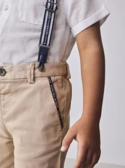 Baker by Ted Baker - Ensemble : Chemise, Pantalons et Bretelles Blanc/ Pierre Clearance