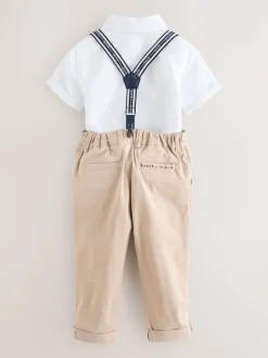 Baker by Ted Baker - Ensemble : Chemise, Pantalons et Bretelles Blanc/ Pierre Clearance