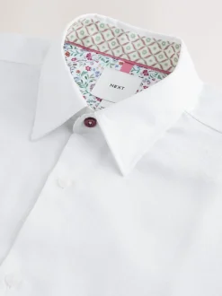 Next - Chemise élégante en coton riche texturée Blanc texturé