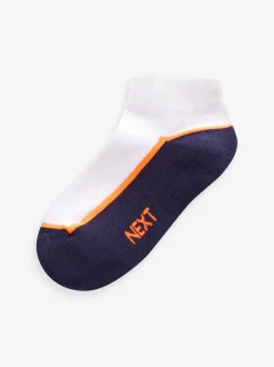 Next Blanc/Bleu - Chaussettes d'entraînement Semelle intérieure coussinée 7 Pack Hot