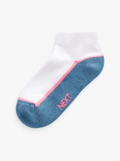 Next Blanc/Bleu - Chaussettes d'entraînement Semelle intérieure coussinée 7 Pack Hot